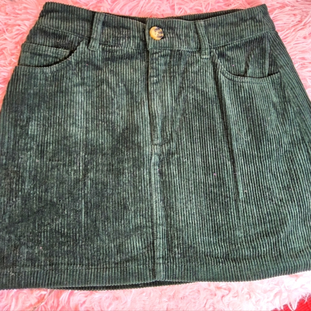 Forever 21 green corduroy mini skirt